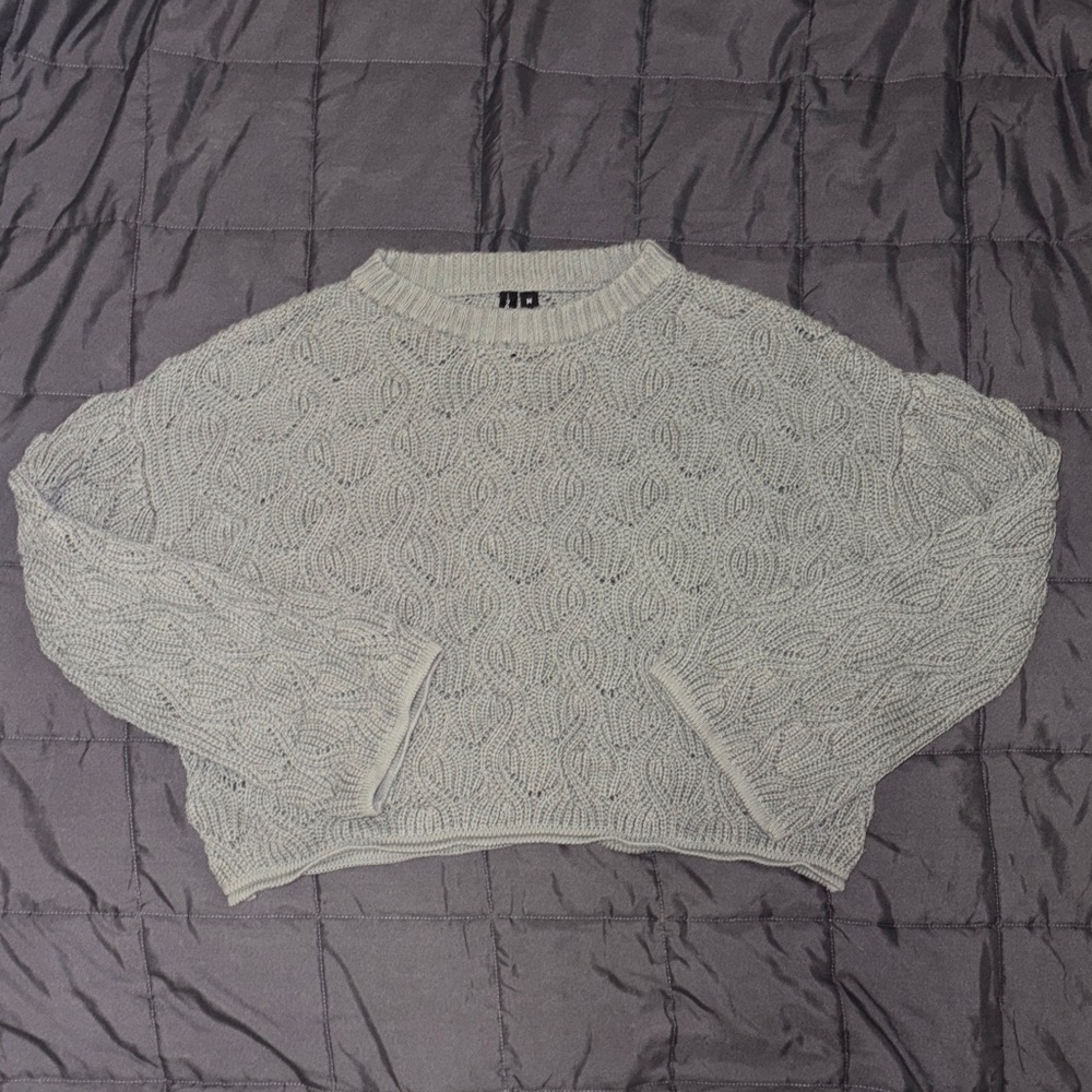 Moon & Madison Blue Gray Cable Knit Sweater